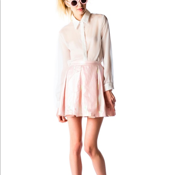 UNIF Dresses & Skirts - UNIF Mermaid Skirt Pink Hologram Irridescent